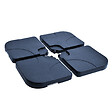 OUTSUNNY - Lot de 4 poids de lestage carré avec poignée pour parasol 50 x 50 x 8 cm polyéthylène haute densité noir - vignette