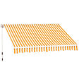 OUTSUNNY - Store banne manuel rétractable aluminium polyester imperméabilisé 3L x 2,5l m orange blanc rayé - vignette