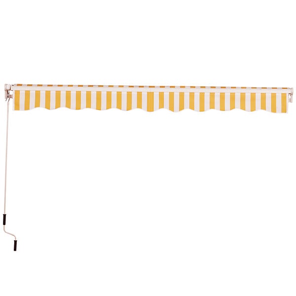 OUTSUNNY - Store banne manuel rétractable aluminium polyester imperméabilisé 3L x 2,5l m orange blanc rayé - large