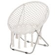 OUTSUNNY - Loveuse fauteuil rond de jardin fauteuil lune papasan pliable grand confort macramé coton polyester beige - vignette