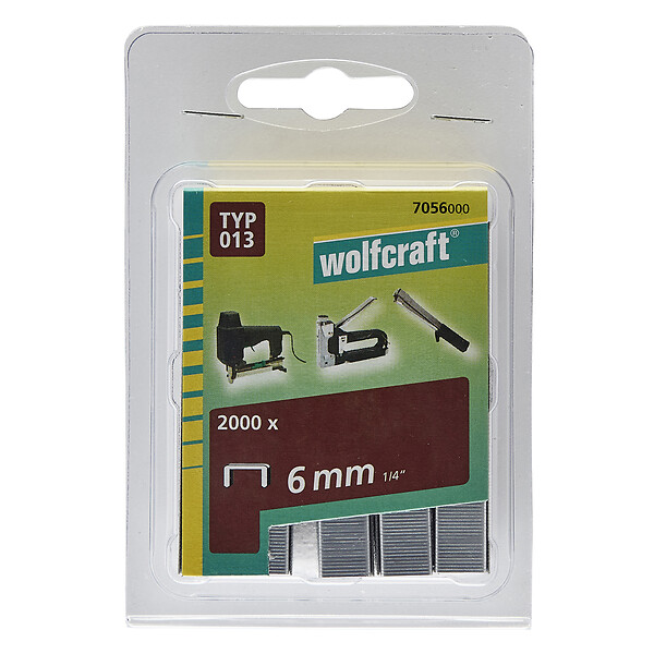 WOLFCRAFT - 2000 Agrafes larg. a.trempé type 013 6mm - large