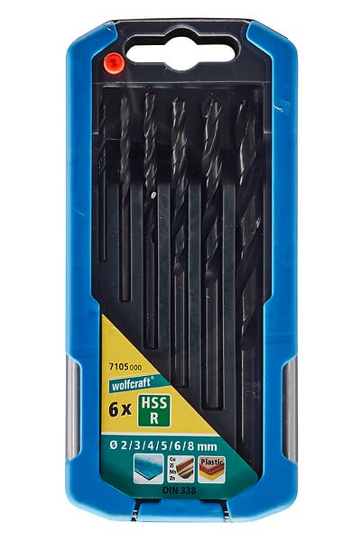 WOLFCRAFT - 1 Coffret S-6 Forets métaux R. D2-8mm - large