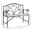 OUTSUNNY - Banc de jardin 2 places style néo-rétro fer forgé lignes fuselées métal noir doré effet vieilli - vignette