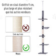 PAWHUT - Arbre à chat poteau à griffer L40 x l 34 x H 230-260 cm 5 niveaux d'activités gris - vignette