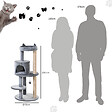 PAWHUT - Arbre à chats multi-équipements griffoirs grattoirs plateformes niche jeu boule suspendue Ø 48 x 104H cm gris - vignette
