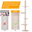 PAWHUT - Arbre à chat poteau à griffer L40 x l 34 x H 230-260 cm 5 niveaux d'activités beige - vignette