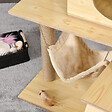 PAWHUT - Arbre à chats design contemporain griffoirs grattoirs sisal naturel niche plate-formes hamac boule panneaux particules beige - vignette