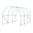 OUTSUNNY - Serre de jardin tunnel surface sol 7 m² 3,5L x 2l x 2H m châssis tubulaire renforcé 18 mm 6 fenêtres blanc - vignette