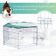 PAWHUT - PawHut Parc enclos modulable Acier 6 Panneaux et 1 Porte pour Chiens Ø 120 x 60 cm Gris Métal vert - vignette