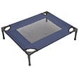 PAWHUT - Lit pour chien chat lit de camp grand confort sur pieds tissu oxford textilène micro-perforé 76L x 61l x 18H cm bleu marine noir - vignette