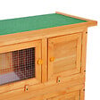 PAWHUT - Clapier à lapin cage à lapin double niveau plateaux coulissants 4 portes verrouillables toit ouvrant 90L x 45l x 90H cm - vignette