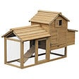 PAWHUT - Poulailler cottage cage à poules sur pied dim. 151L x 54l x 87H cm multi-équipement bois pin - vignette