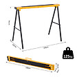 HOMCOM - HOMCOM Lot de 2 tréteaux pliables compactes poignée transport dim. 100L x 50l x 76H cm surface antidérapante métal noir jaune - vignette
