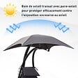 OUTSUNNY - Bain de soleil transat suspendu avec pare-soleil et matelas design contemporain 190L x 115l x 190H cm acier polyester gris foncé noir - vignette