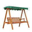 OUTSUNNY - Balancelle de jardin 3 places 2 tablettes support 1,95L x 1,3l x 1,85H m charge max. 360 Kg bois de pin vert - vignette
