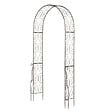 OUTSUNNY - Arche de jardin arche à rosiers style fer forgé dim. 120L x 30l x 226H cm métal époxy noir vieilli cuivré - vignette