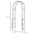 OUTSUNNY - Arche de jardin arche à rosiers style fer forgé dim. 120L x 30l x 226H cm métal époxy noir vieilli cuivré - vignette