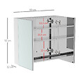 HOMCOM - Armoire miroir rangement toilette salle de bain meuble mural dim. 60L x 12l x 55H cm acier inox. - vignette