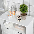 KLEANKIN - Meuble bas de salle de bain multi-rangements grande niche 2 tiroirs placard double porte avec étagère MDF blanc - vignette