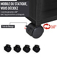 HOMCOM - Armoire penderie étagère 2 niches penderie 4 roulettes pivotantes dim. 60L x 40l x 128H cm noir - vignette
