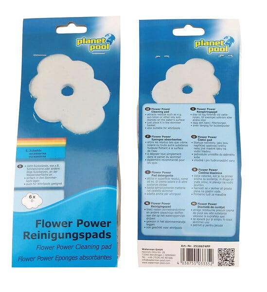 BYAQUALUX - Flower power absorbant pour skimmer  -  boite de 6 - large