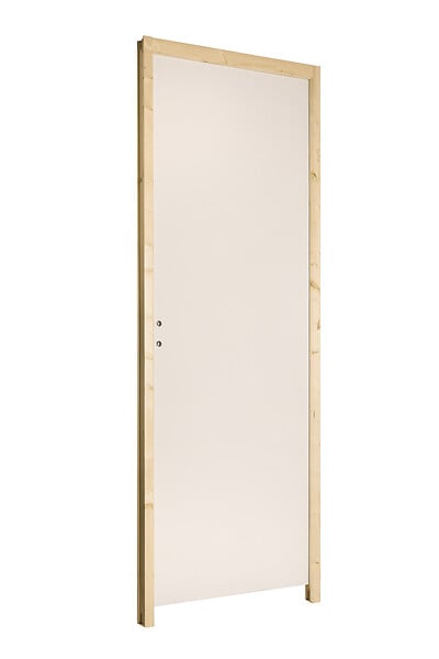 BALLAY - Bloc-porte alvéolaire isoplane prépeint -204x73cm poussant droite / Huisserie bois brut, section : 66x56 mm - large