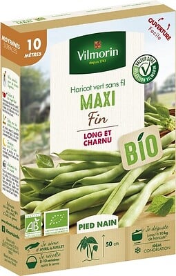 VILMORIN - Haricot maxi 10m bio - large