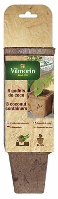 VILMORIN - Godet coco carré - 8 pièces -  8cm - large