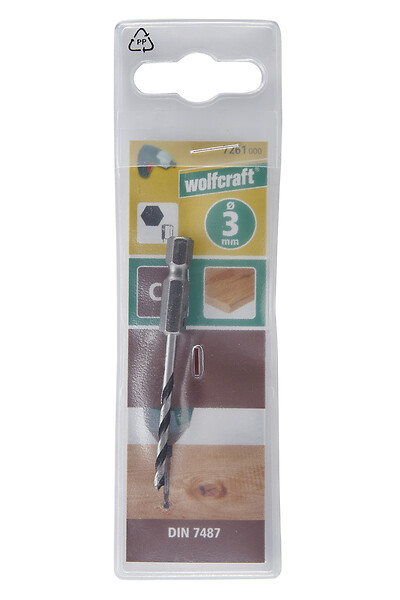 WOLFCRAFT - 1 Foret à bois CV tige 6-Pans D3mm - large