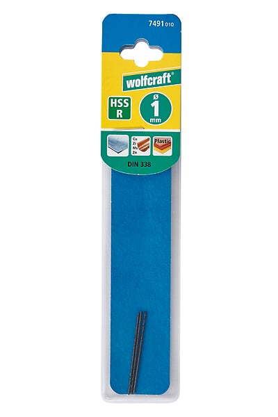 WOLFCRAFT - 3 Forets à métaux HSS laminés D1.0mm - large