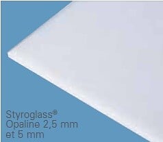 STYROGLASS - Verre synthétique intérieur 2.5mm 200x100cm opaline - large