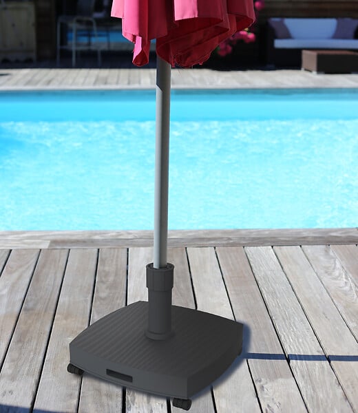 EDA - Pied de parasol carré - Béton - Gris anthracite - 30kg - large