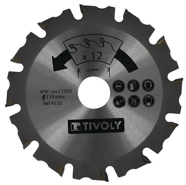 TIVOLY - Lame scie circulaire diamètre 115x22.2 - large