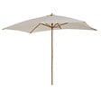 OUTSUNNY - Parasol droit rectangulaire bois polyester haute densité 2,95L x 2l x 2,55H m crème - vignette