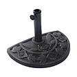 OUTSUNNY - Pied de parasol base de lestage parasol demi-cercle résine imitation fonte motif fleur 50L x 31l x 32H cm bronze - vignette