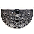 OUTSUNNY - Pied de parasol base de lestage parasol demi-cercle résine imitation fonte motif fleur 50L x 31l x 32H cm bronze - vignette