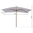 OUTSUNNY - Parasol droit rectangulaire de jardin grande taille dim. 3L x 2l x 2,5H m blanc - vignette