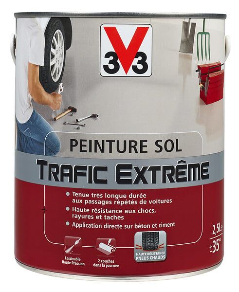 V33 PEINTURE - Peinture sol exterieur Trafic extreme - Gris fonce satin - 2.5L - large