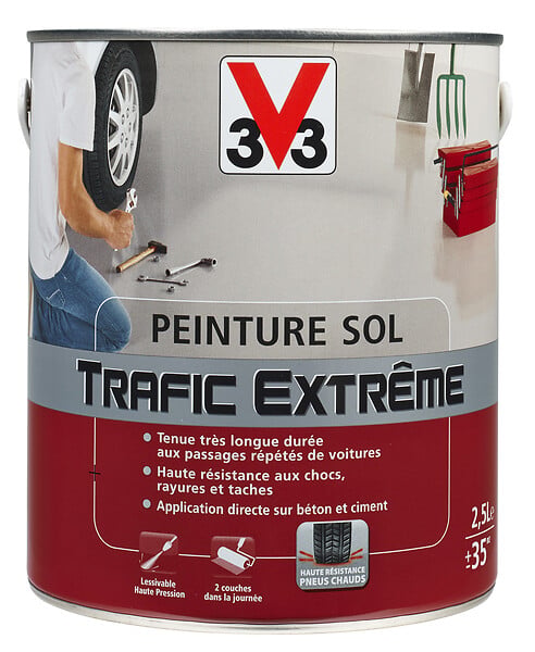 V33 PEINTURE - Peinture sol exterieur Trafic extreme - Gris clair satin - 2.5L - large