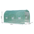 OUTSUNNY - Serre de jardin tunnel surface sol 8 m² 4L x 2l x 2,10H m châssis tubulaire renforcé porte zippée 6 fenêtres enroulables vert - vignette