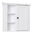 HOMCOM - Armoire haute murale de salle de bain ou WC placard 1 porte 3 niches dim. 53L x 14,5l x 50,5H cm MDF panneaux particules blanc - vignette