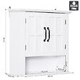 HOMCOM - Armoire haute murale de salle de bain ou WC placard 2 portes 2 étagères niche dim. 60L x 20l x 58H cm MDF panneaux particules blanc - vignette