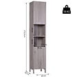 HOMCOM - Meuble colonne rangement salle de bain dim. 30L x 32l x 172H cm 2 placards avec étagère + 2 niches MDF imitation bois gris - vignette