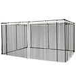 OUTSUNNY - Moustiquaires pour tonnelle barnum pavillon de jardin 3 x 4 m - lot de 4 moustiquaires zippées + crochets d'attaches - polyester nylon - vignette