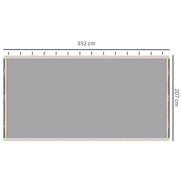 OUTSUNNY - Moustiquaires pour tonnelle barnum pavillon de jardin 3 x 4 m - lot de 4 moustiquaires zippées + crochets d'attaches - polyester nylon - large