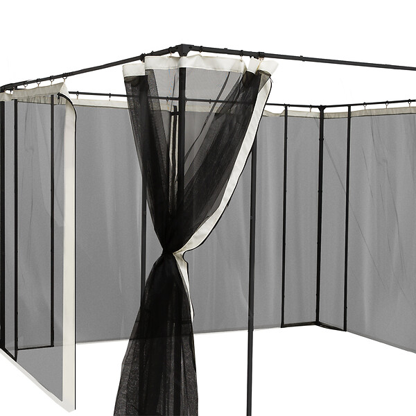 OUTSUNNY - Moustiquaires pour tonnelle barnum pavillon de jardin 3 x 4 m - lot de 4 moustiquaires zippées + crochets d'attaches - polyester nylon - large