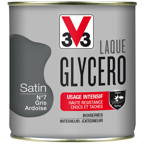 V33 PEINTURE - Peinture laque Glycero - Gris ardoise - Satin - 0,5L - large