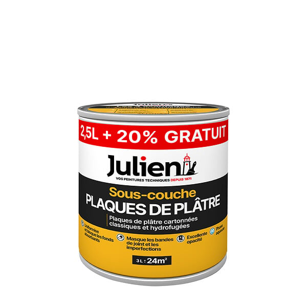 JULIEN - Sous-couche plaques de plâtre 2,5L + 20 % GRATUIT JULIEN J6 - large
