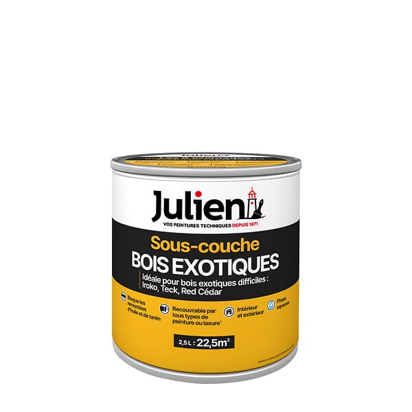 JULIEN - Sous-couche pour bois exotiques et resineux - Effet satin - 2.5L - large