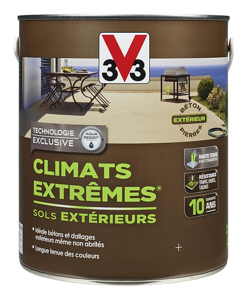 V33 PEINTURE - Peinture sol exterieur Climats extremes - Satin pierre - 2.5L - large